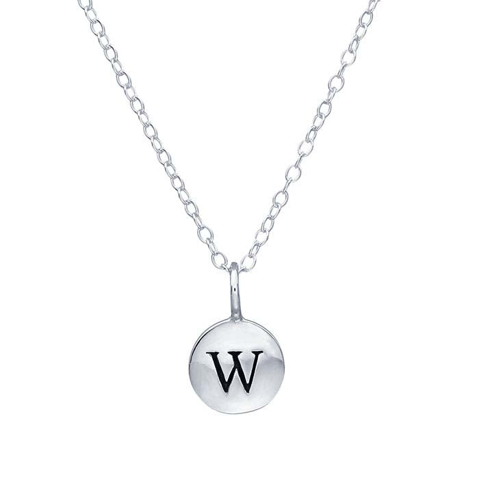 Sterling Silver Alphabet Necklace, Adjustable