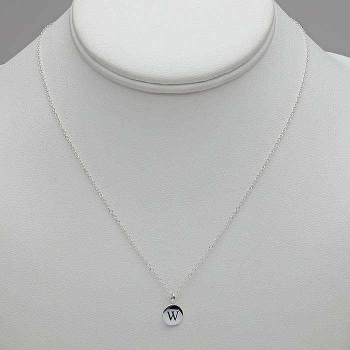 Sterling Silver Alphabet Necklace, Adjustable