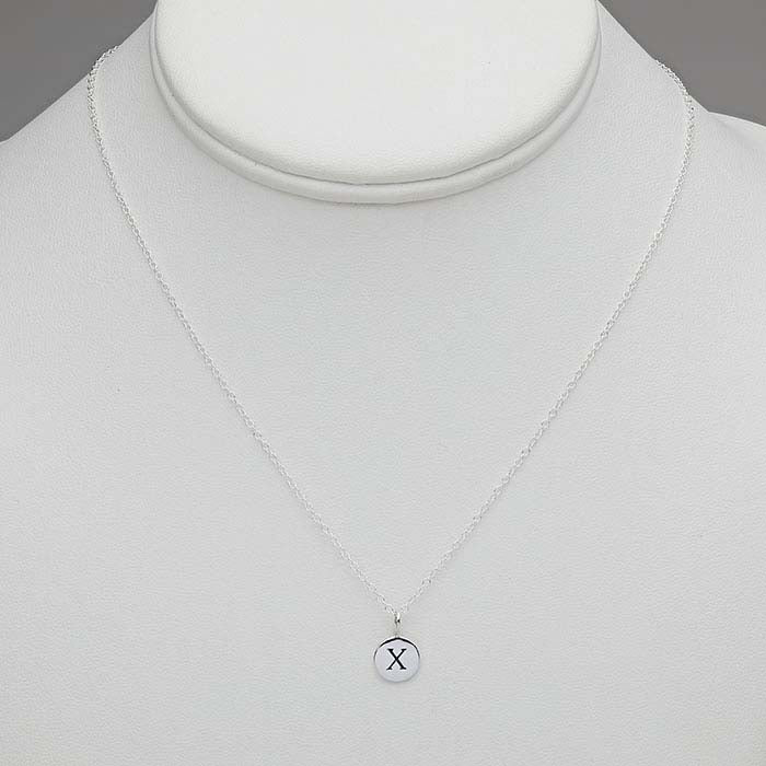Sterling Silver Alphabet Necklace, Adjustable