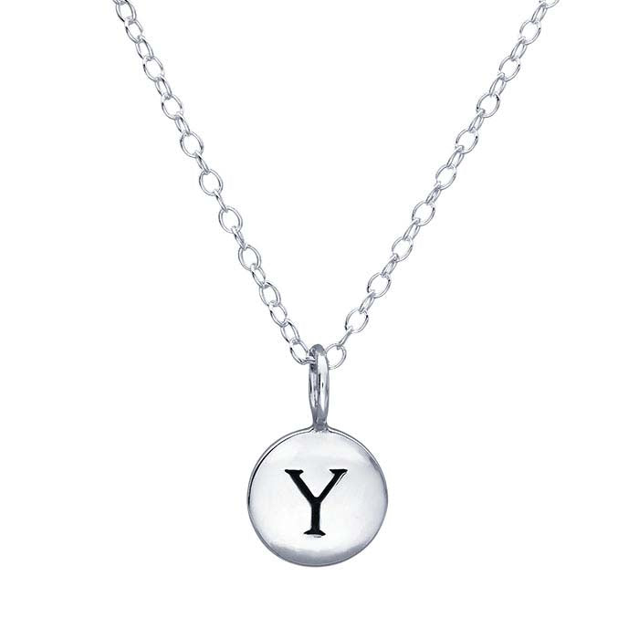 Sterling Silver Alphabet Necklace, Adjustable