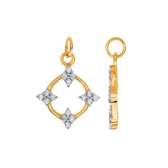 Sterling Silver Gold-Plated CZ-Set Circle Charm