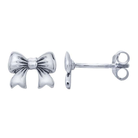 Sterling Silver Bowtie Post Earrings