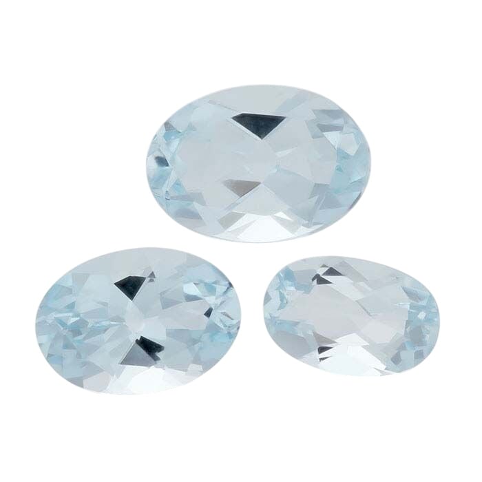 Aquamarine 8 x Oval Faceted Gemstone, A-Grade