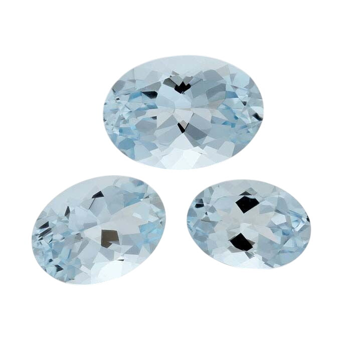 Aquamarine Oval Faceted Gemstones, AA-Grade