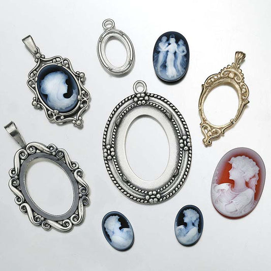 Cameo ovale ritratto in agata rossa 25 x 18 mm