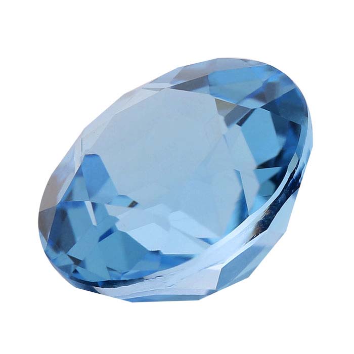Swiss-Blue Topaz Round Faceted Gemstones, AA-Grade
