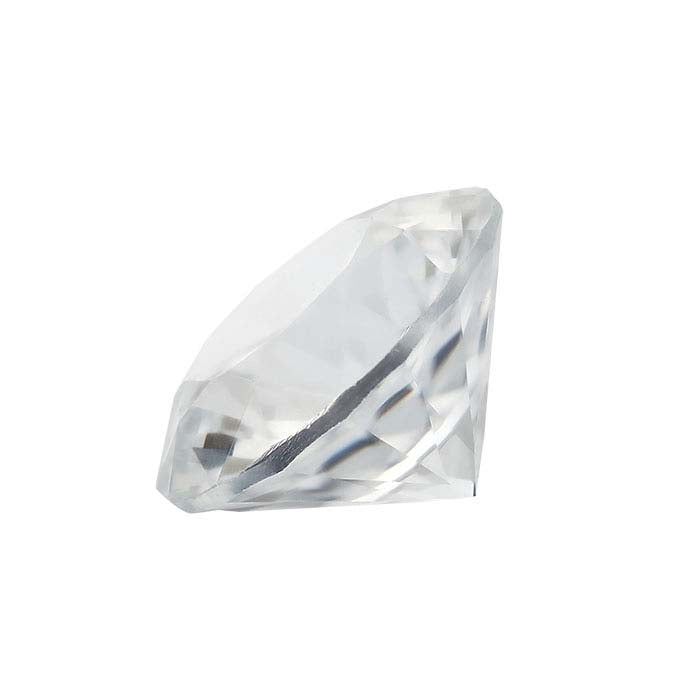 White Sapphire Round Faceted Gemstones, AAA-Grade