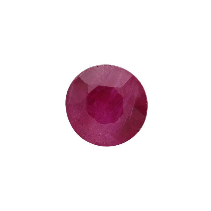 Ruby Round Faceted Gemstone, A-Grade