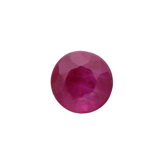 Ruby Round Faceted Gemstone, A-Grade