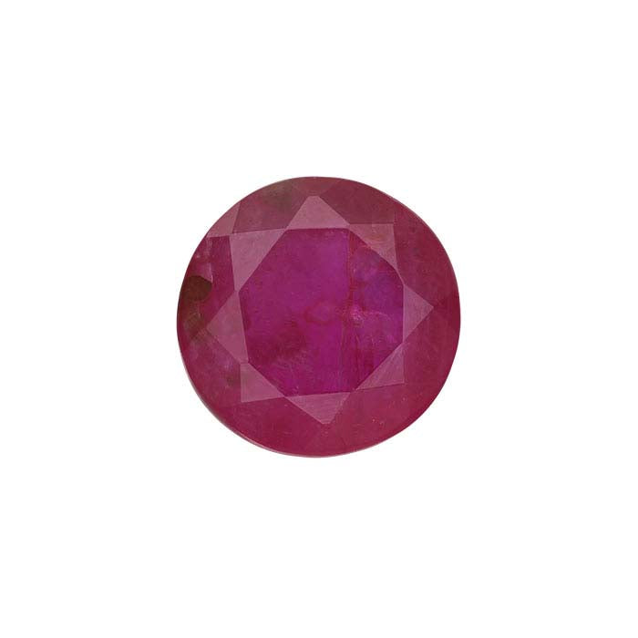 Ruby Round Faceted Gemstone, A-Grade