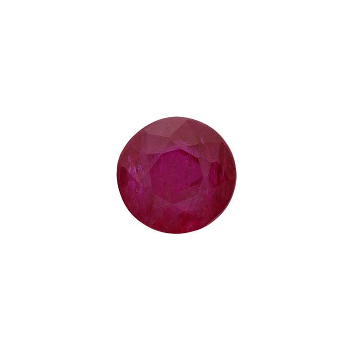 Ruby Round Faceted Gemstone, AA-Grade