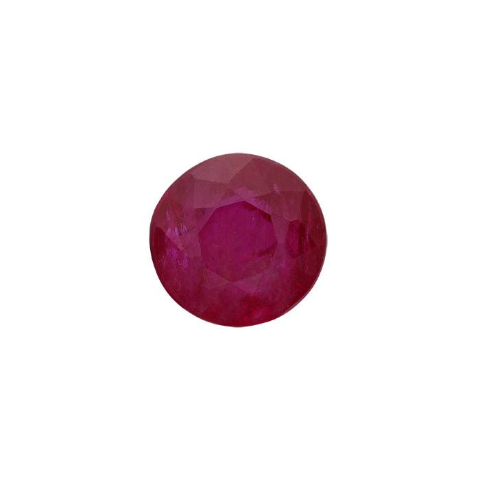 Ruby Round Faceted Gemstone, AA-Grade