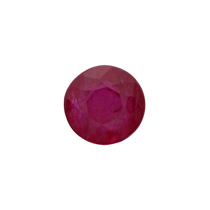 Ruby Round Faceted Gemstone, AA-Grade