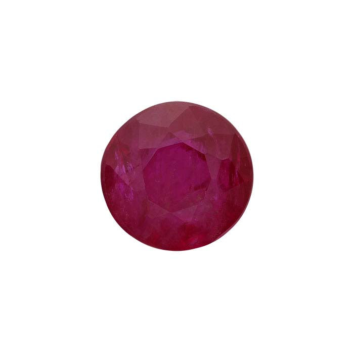 Ruby Round Faceted Gemstone, AA-Grade