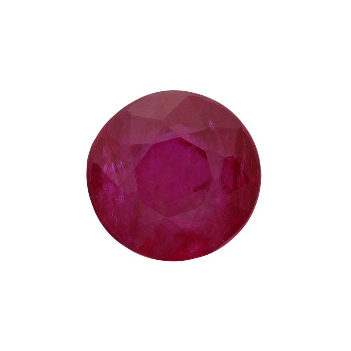 Ruby Round Faceted Gemstone, AA-Grade