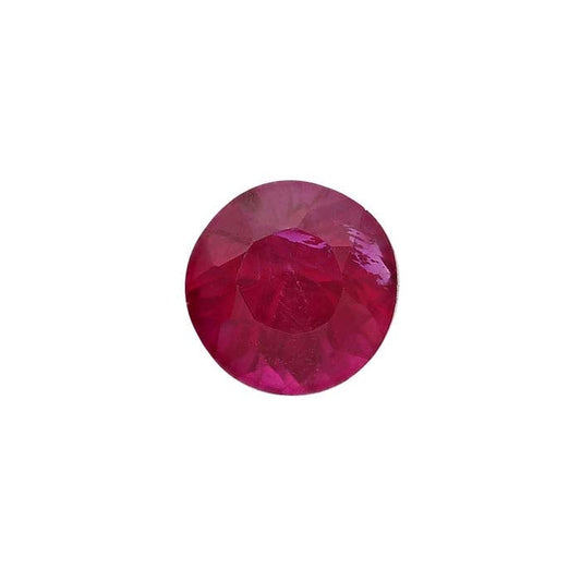Ruby Round Faceted Gemstone, AAA-Grade