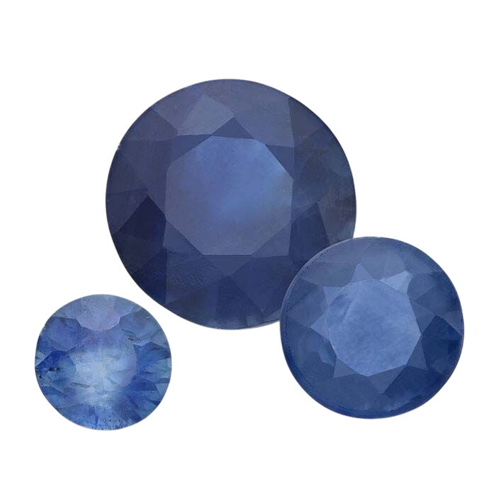 Sapphire Round Faceted Gemstone, AA-Grade