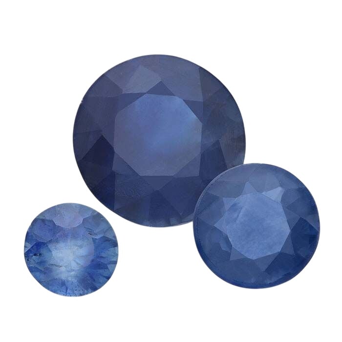 Sapphire Round Faceted Gemstone, AA-Grade
