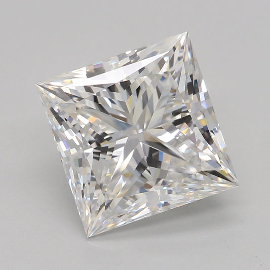 Labbodt diamant 2,53 ct, Princess, E, VVS2