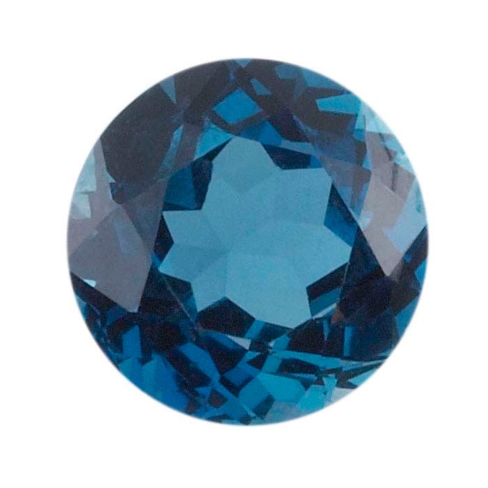 London-Blue Topaz Round Faceted Gemstones, AA-Grade