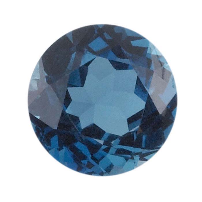 London-Blue Topaz Round Faceted Gemstones, AA-Grade