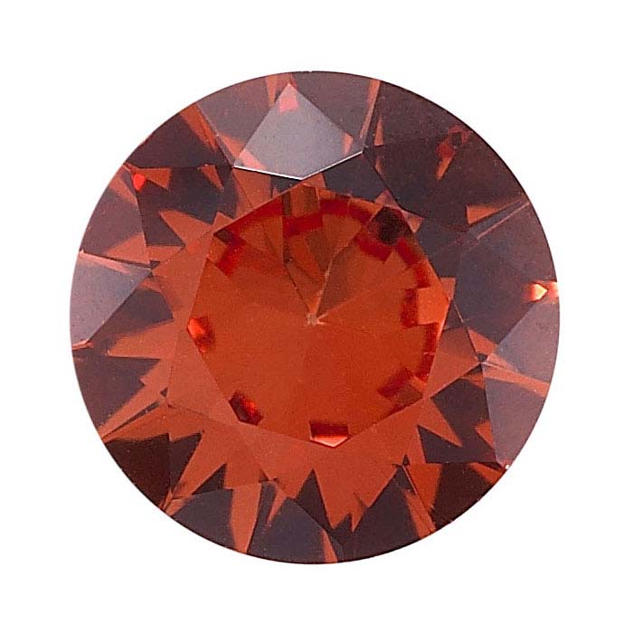 Lab-Grown Padparadscha Round Faceted Gemstone