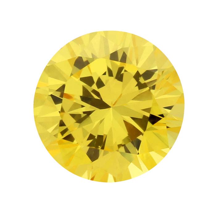 Yellow CZ Round Faceted Gemstone