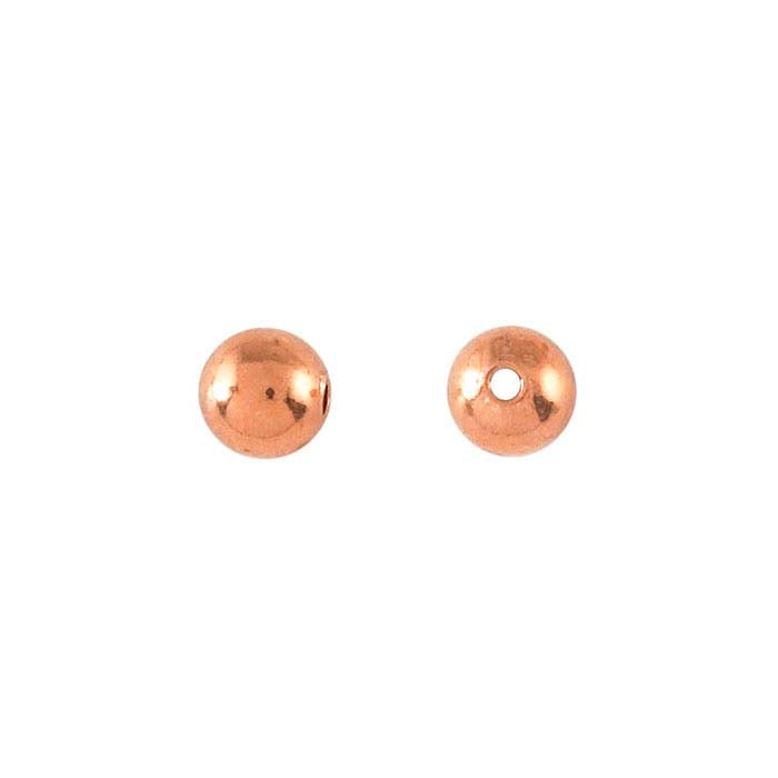 Copper Round Seamed Bead