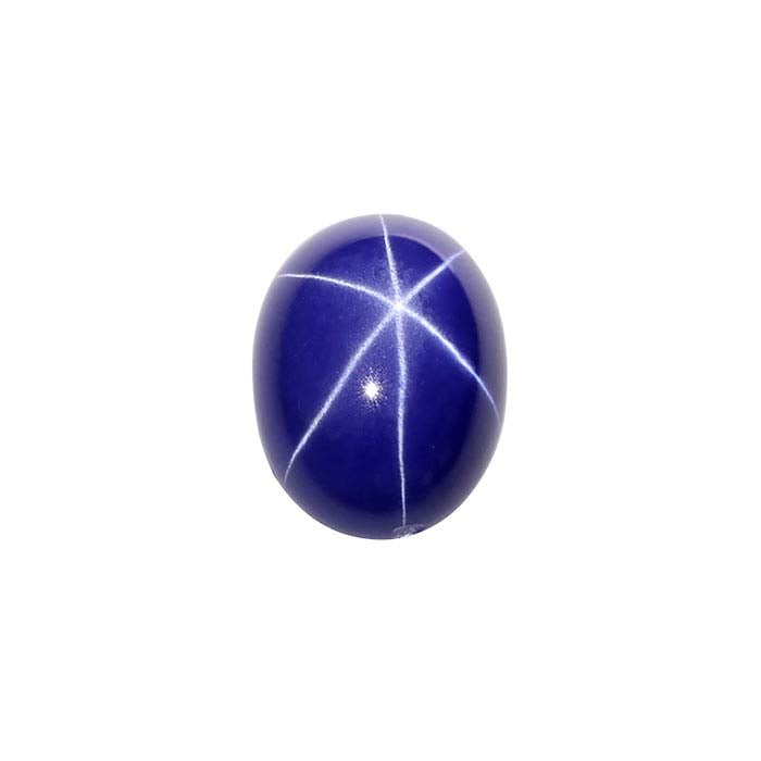 Lab-Grown Star Sapphire 10 x 8mm Oval Cabochon
