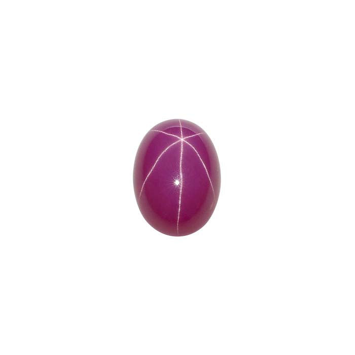 Laboratorijoje užaugintas žvaigždinis rubinas 7 x 5 mm ovalus kabošonas