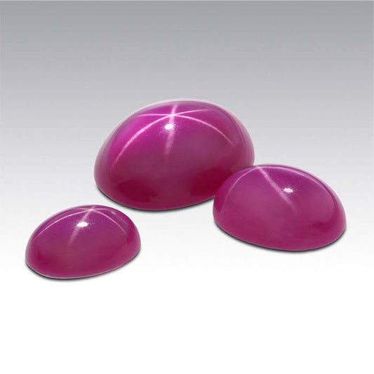 Rubino Stellato Sintetico 10 x 8mm Cabochon Ovale
