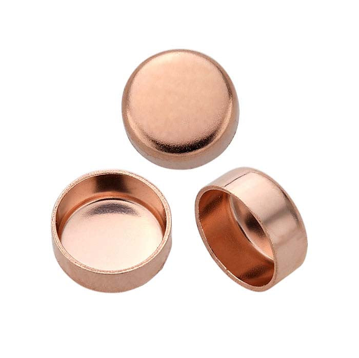 14K Rose Gold Round Bezel Cup Setting