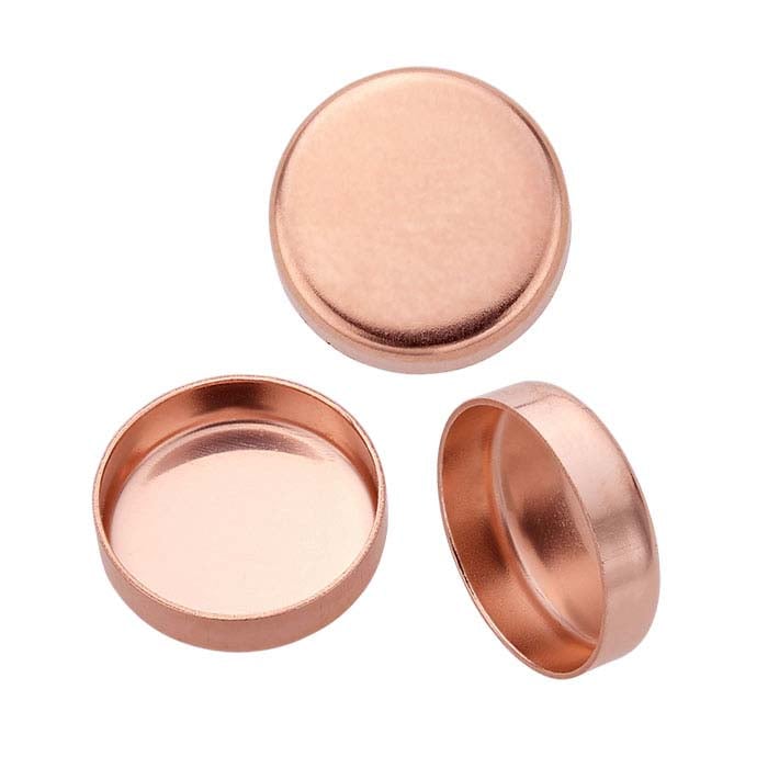 14K Rose Gold Round Bezel Cup Setting