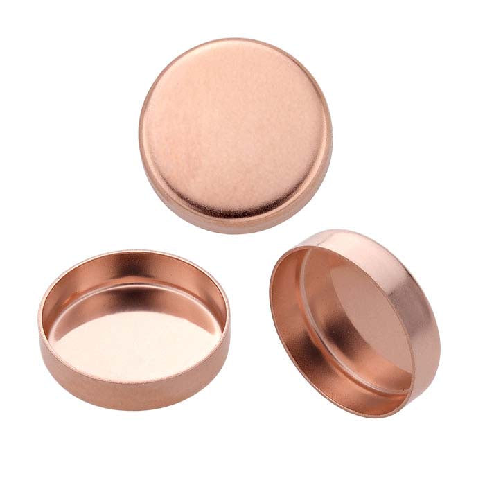 14K Rose Gold Round Bezel Cup Setting