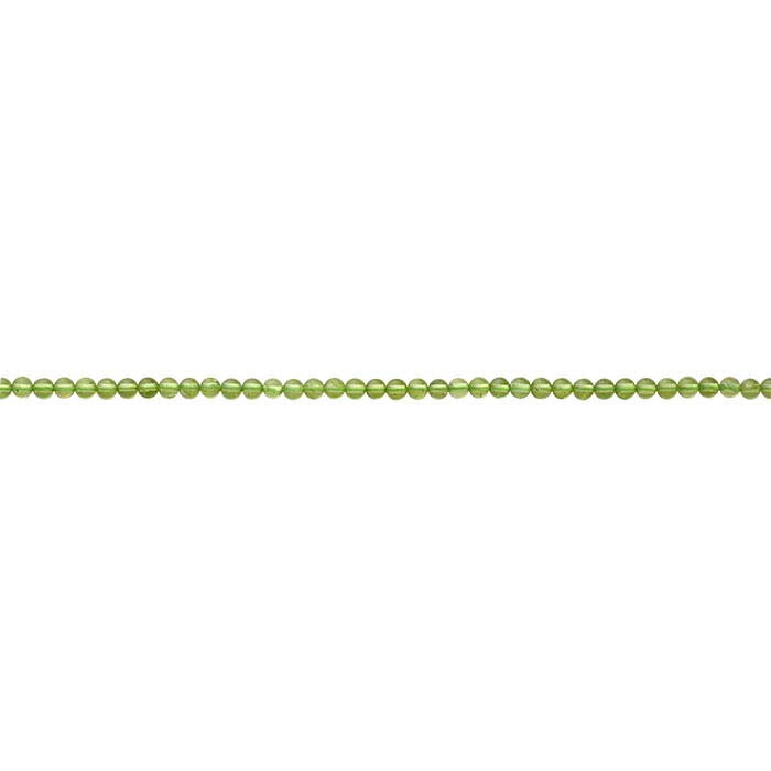 Peridot 4 mm rund pärlsträng