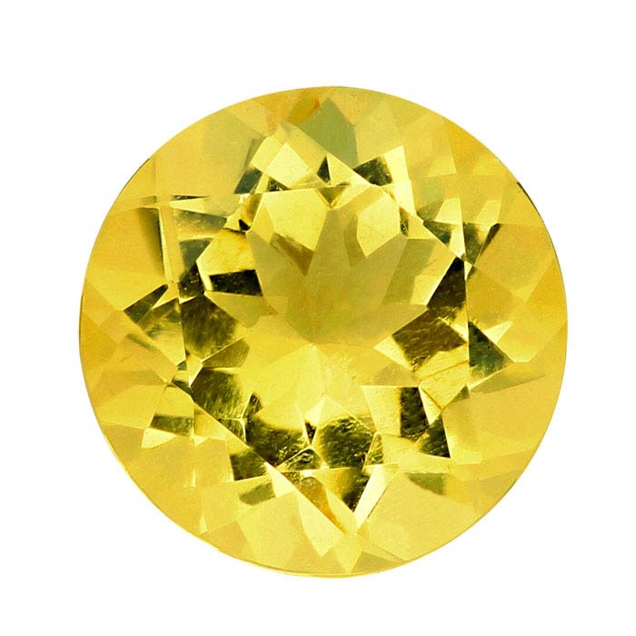 Yellow Citrine Round Faceted Gemstones, AA-Grade