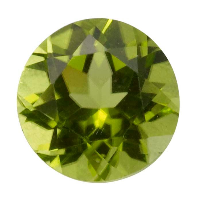 Peridoto 3 mm apvalus briaunuotas brangakmenis, AA klasė