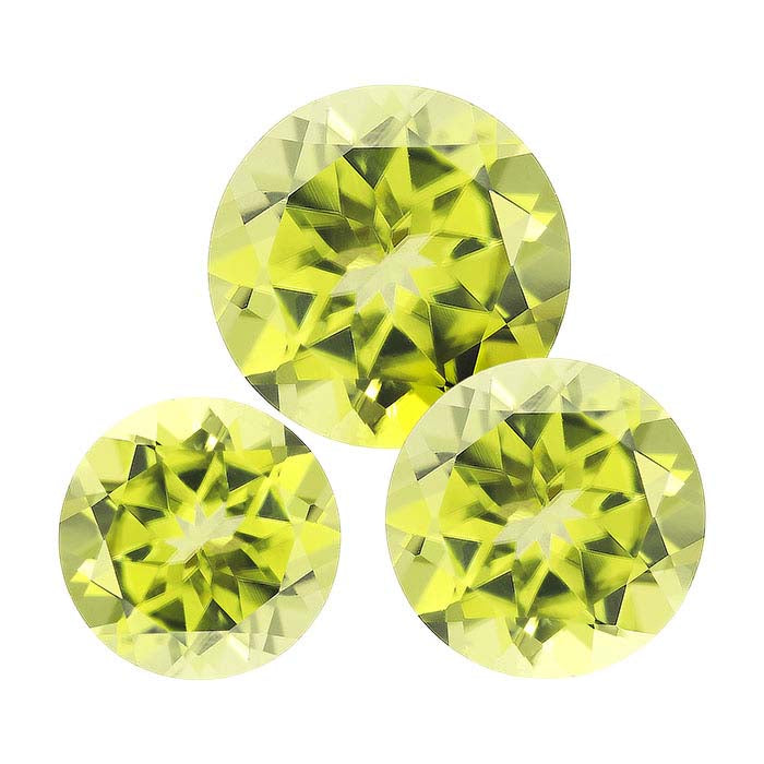 Peridot Round Faceted Gemstones, AA-Grade