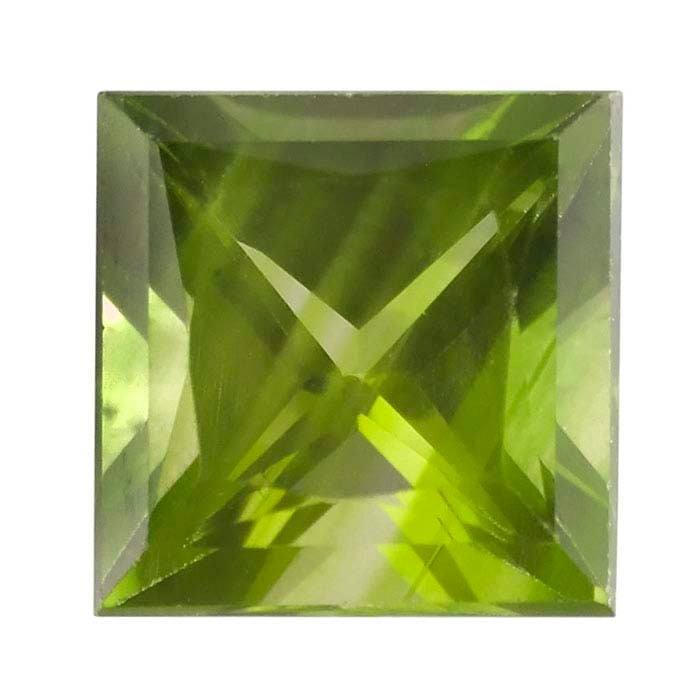 Peridot 5mm Princess Faceted Stone, AA-Grade