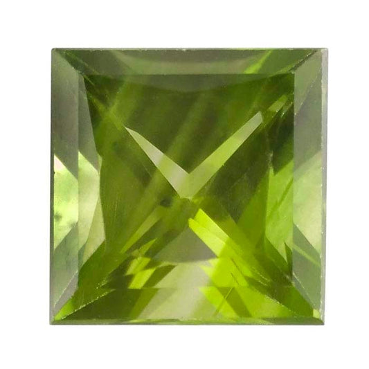 Peridot 5mm Princess Faceted Stone, AA-Grade