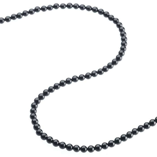 Svart Onyx 3 mm Rund Pärlsträng