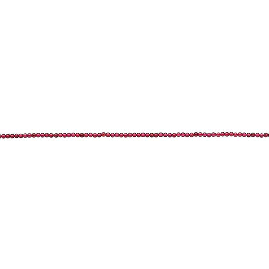 Granat 2 mm Rund Pärlsträng