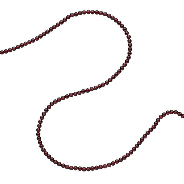 Filo di Perline Rotonde in Granato 4mm
