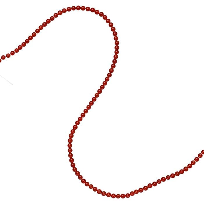Karneol 4 mm rund pärlsträng