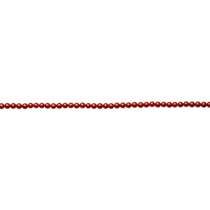 Karneol 4 mm rund pärlsträng