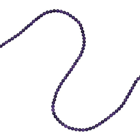 Ametist 4 mm rund pärlsträng
