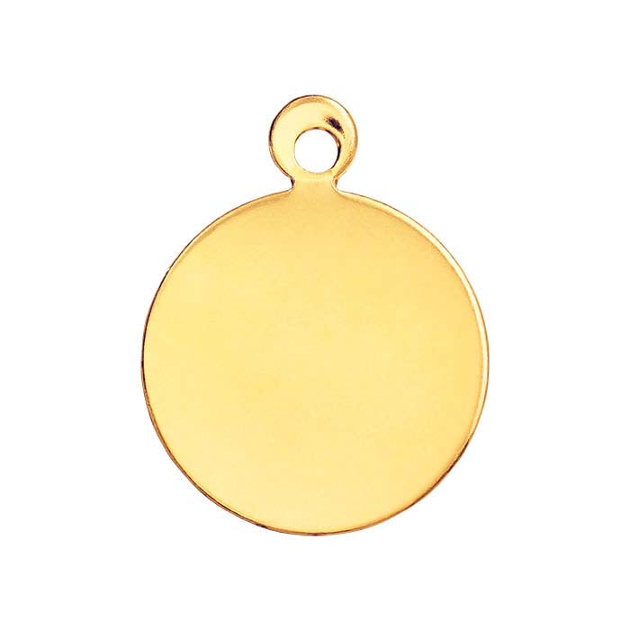 14/20 Yellow Gold-Filled Round Tag, 0.64mm