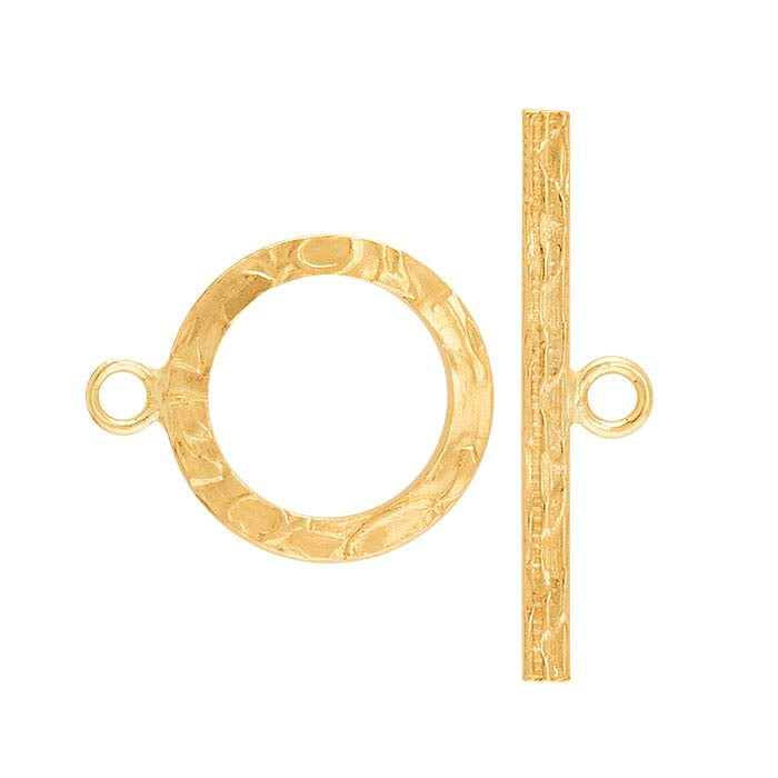 12/20 Yellow Gold-Filled Patterned Flat Toggle Clasp