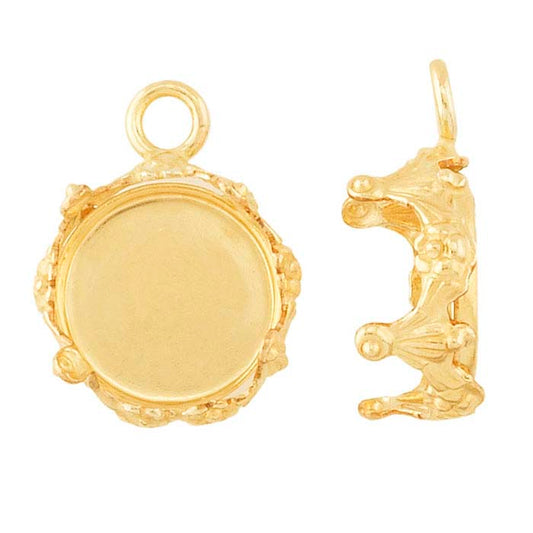 12/20 Geel Goud Gevuld 8mm Ronde Gallery Draad Cabochon Component Bevestiging