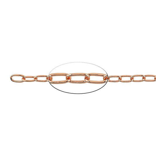 Koppar 5mm dragen oval kabelkedja, 6,1 m. spole